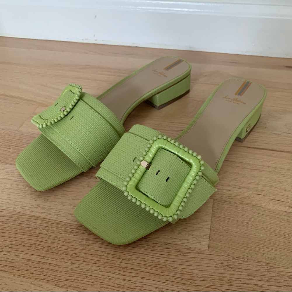 Sam Edelman Lime Green Mules with Buckle